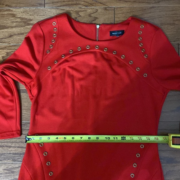 Spence Red midi longsleeves dress. Size medium - Picture 10 of 12